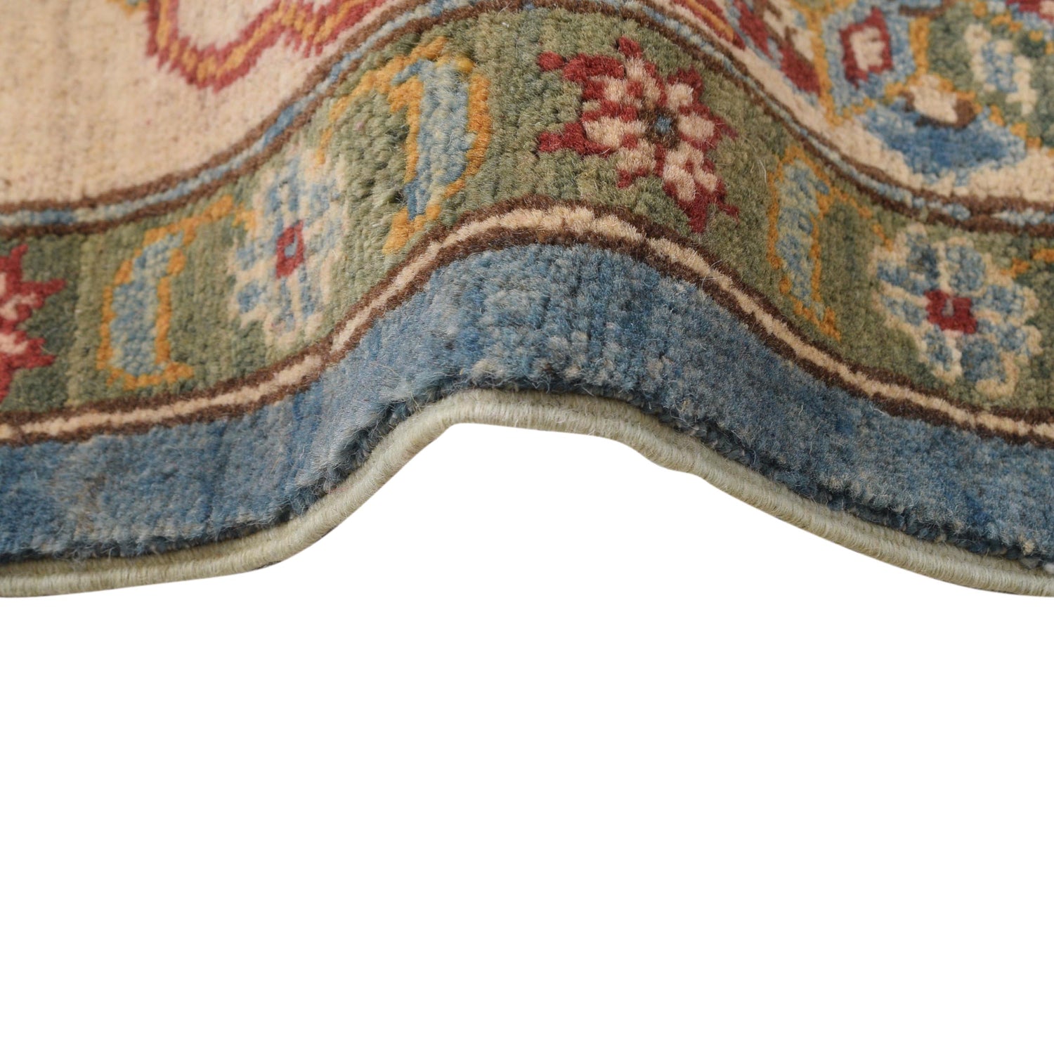 Kazak Rug Handmade Blue Medallion 7x10 ft