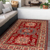 Kazak Rug Handmade Red Medallion 4x6 ft