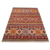 Khurjeen Area Rug Handmade Multi Curvilinear 4x6 ft