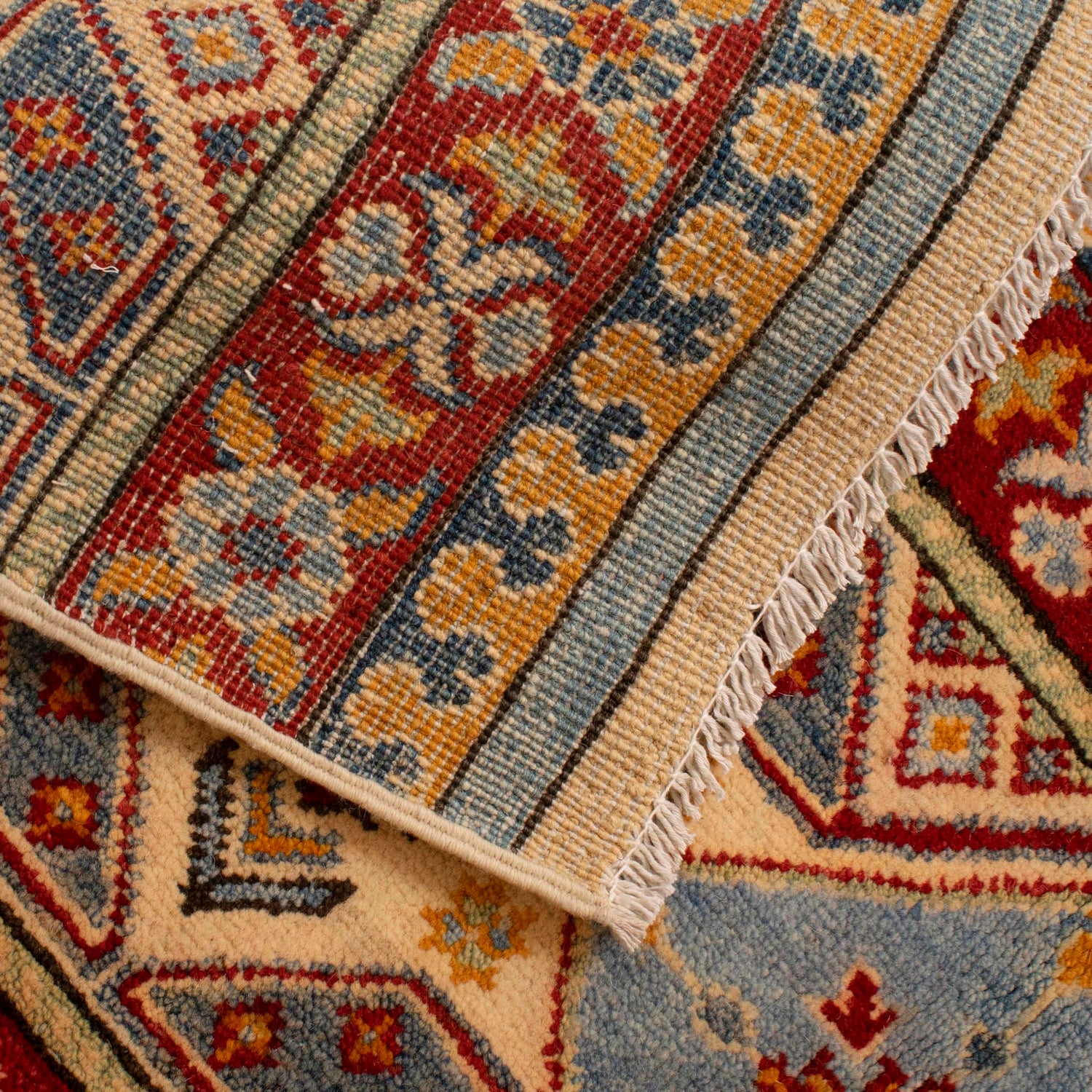 Khurjeen Area Rug Handmade Multi Curvilinear 4x6 ft