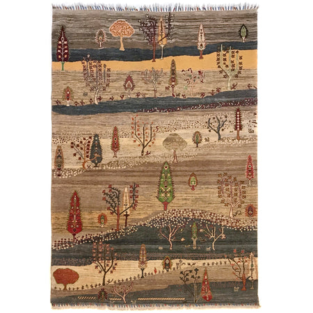Tree Of Life Area Rug Handmade Multi Floral 5x8 ft