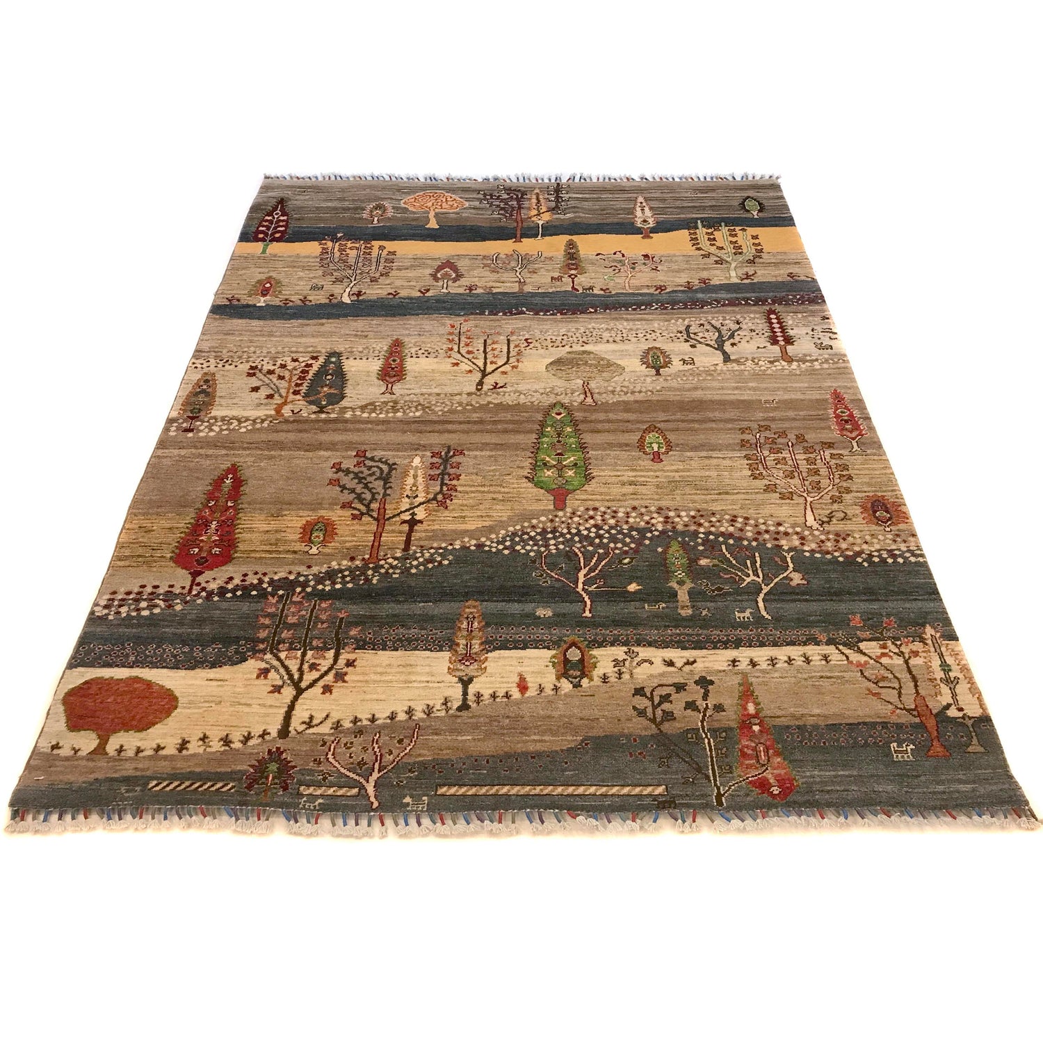 Tree Of Life Area Rug Handmade Multi Floral 5x8 ft