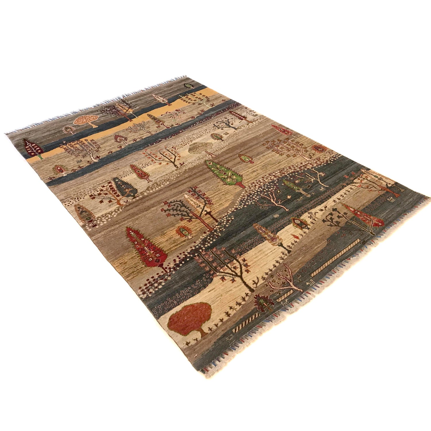 Tree Of Life Area Rug Handmade Multi Floral 5x8 ft
