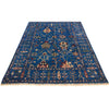 Sultani Area Rug Handmade Blue Floral 5x8 ft