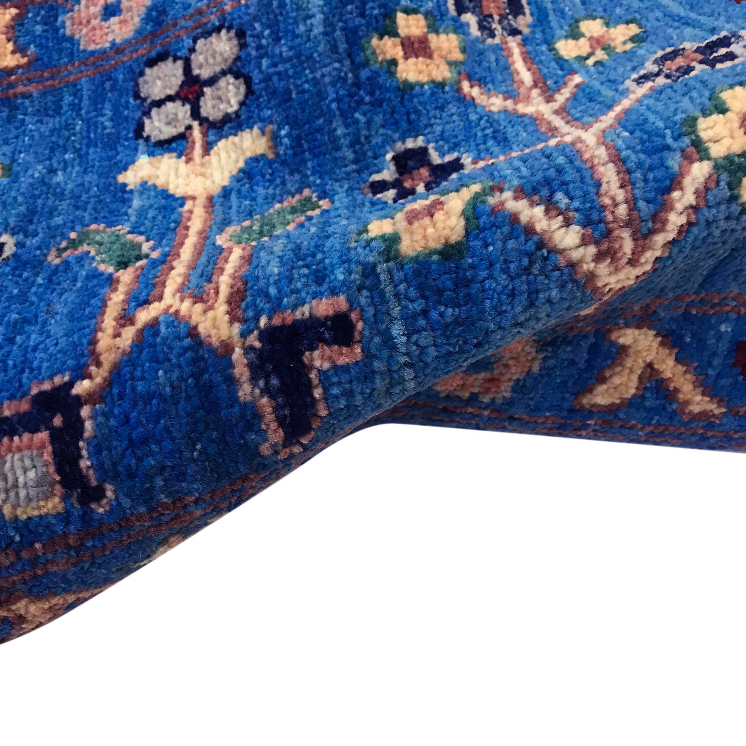 Sultani Area Rug Handmade Blue Floral 5x8 ft