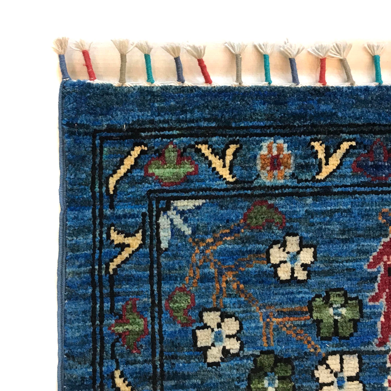 Sultani Area Rug Handmade Blue Floral 8x10 ft