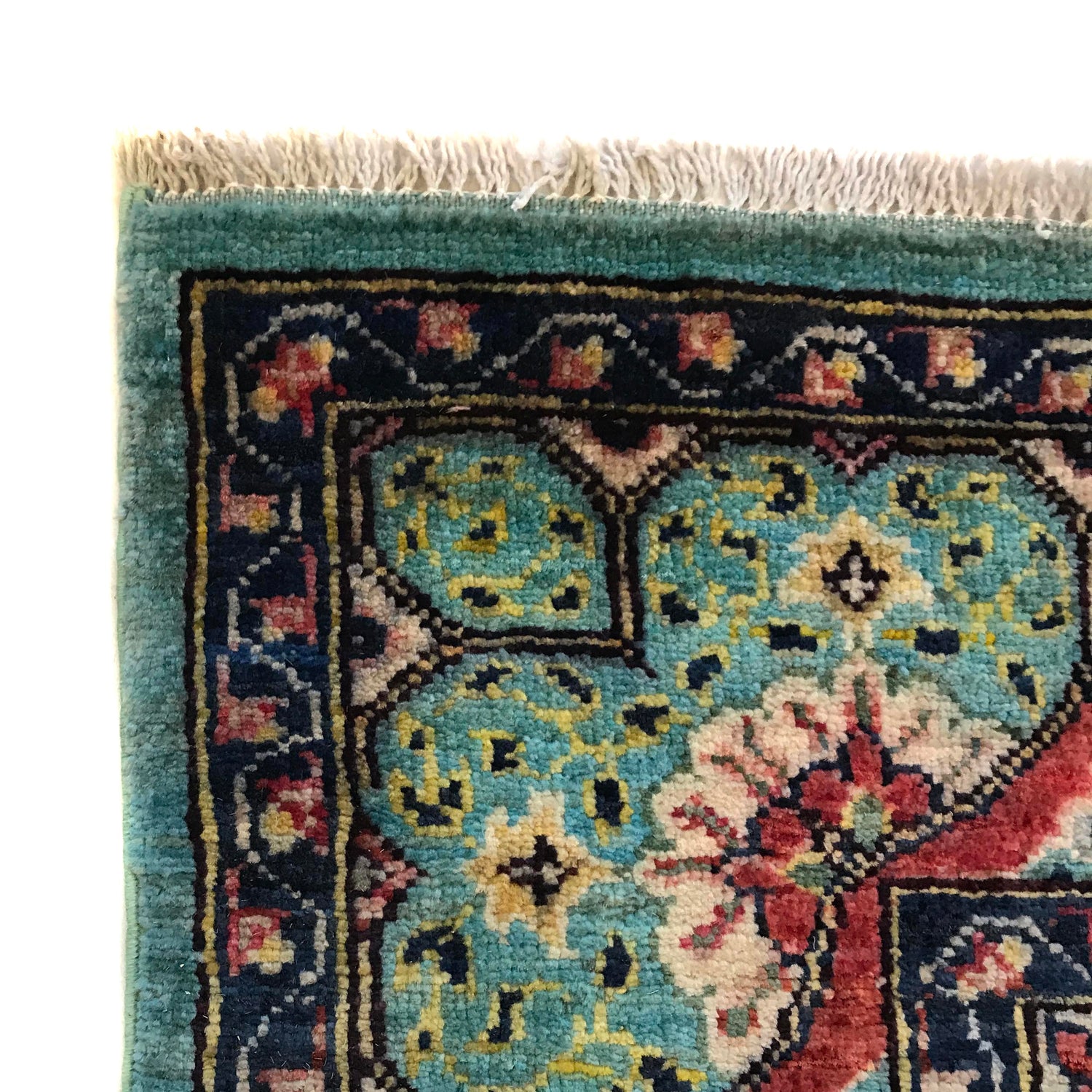Mamluk Area Rug Handmade Blue Medallion 5x8 ft