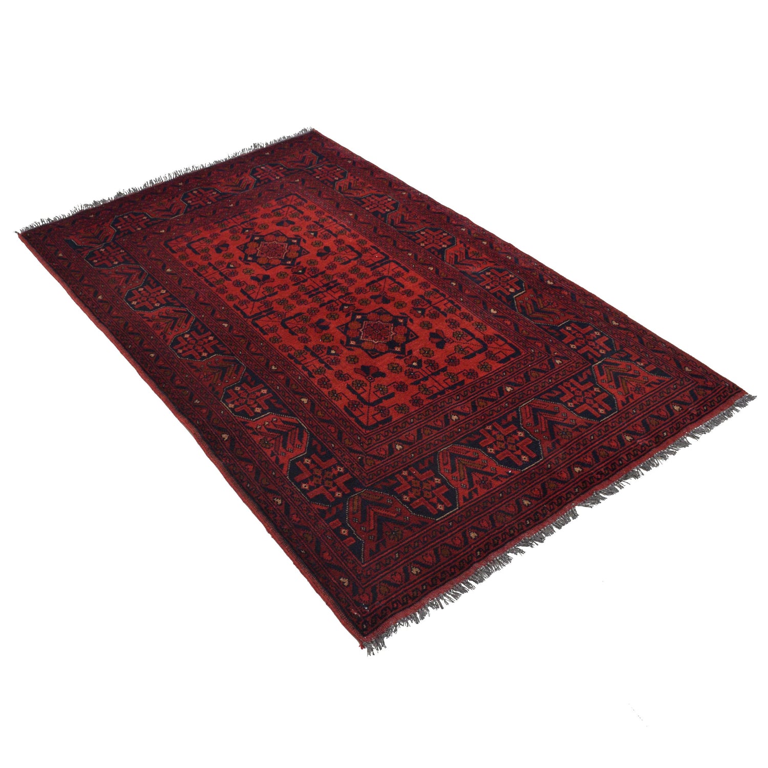 Khal Mohammadi Rug Handmade Red 3x5 ft