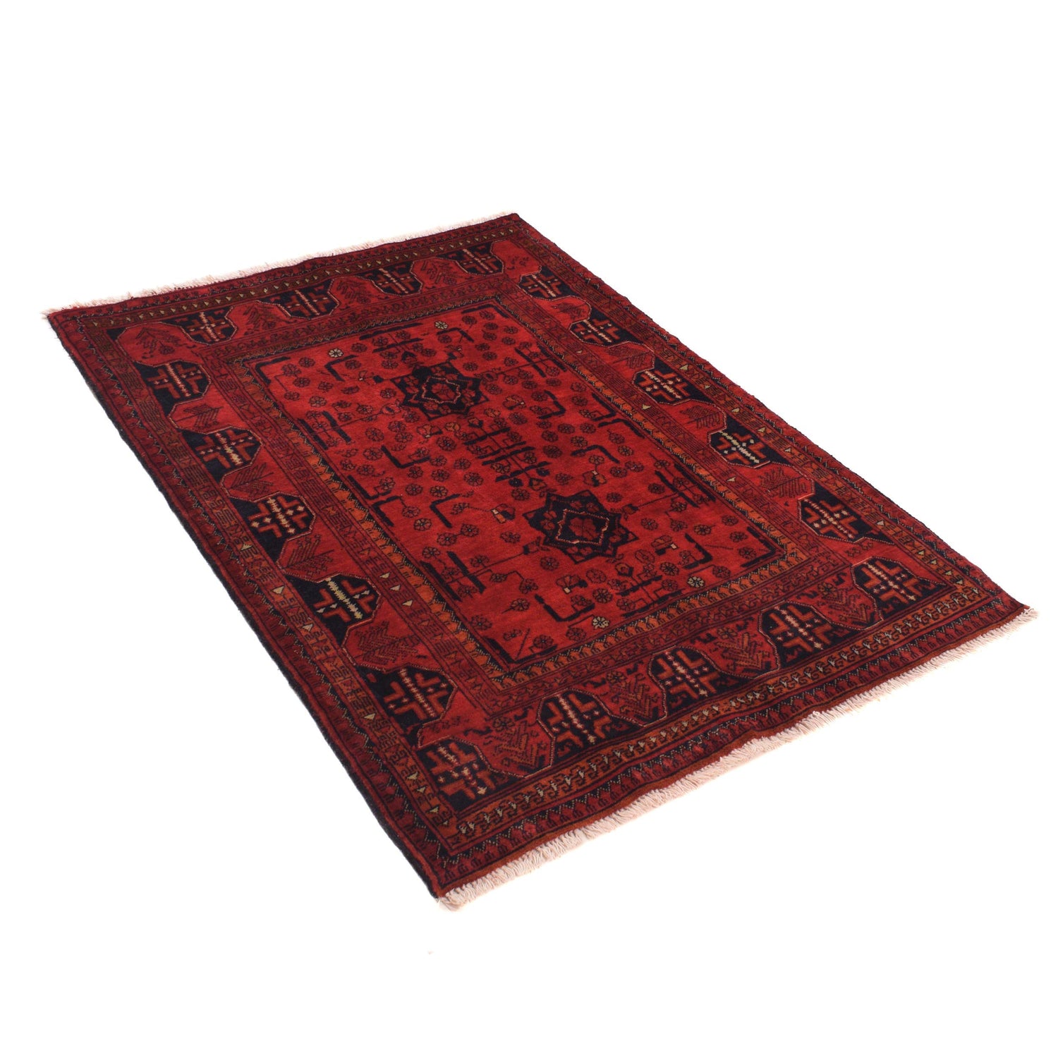 Khal Mohammadi Rug Handmade Red 3x5 ft
