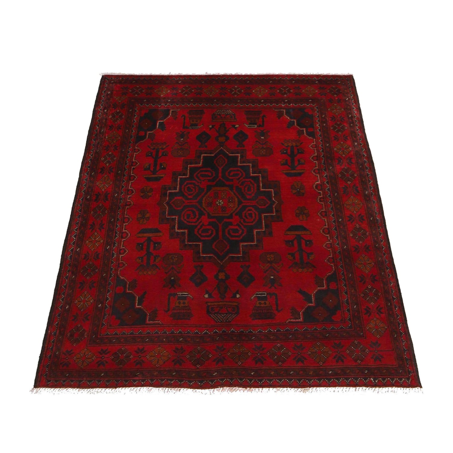 Khal Mohammadi Rug Handmade Red 3x5 ft