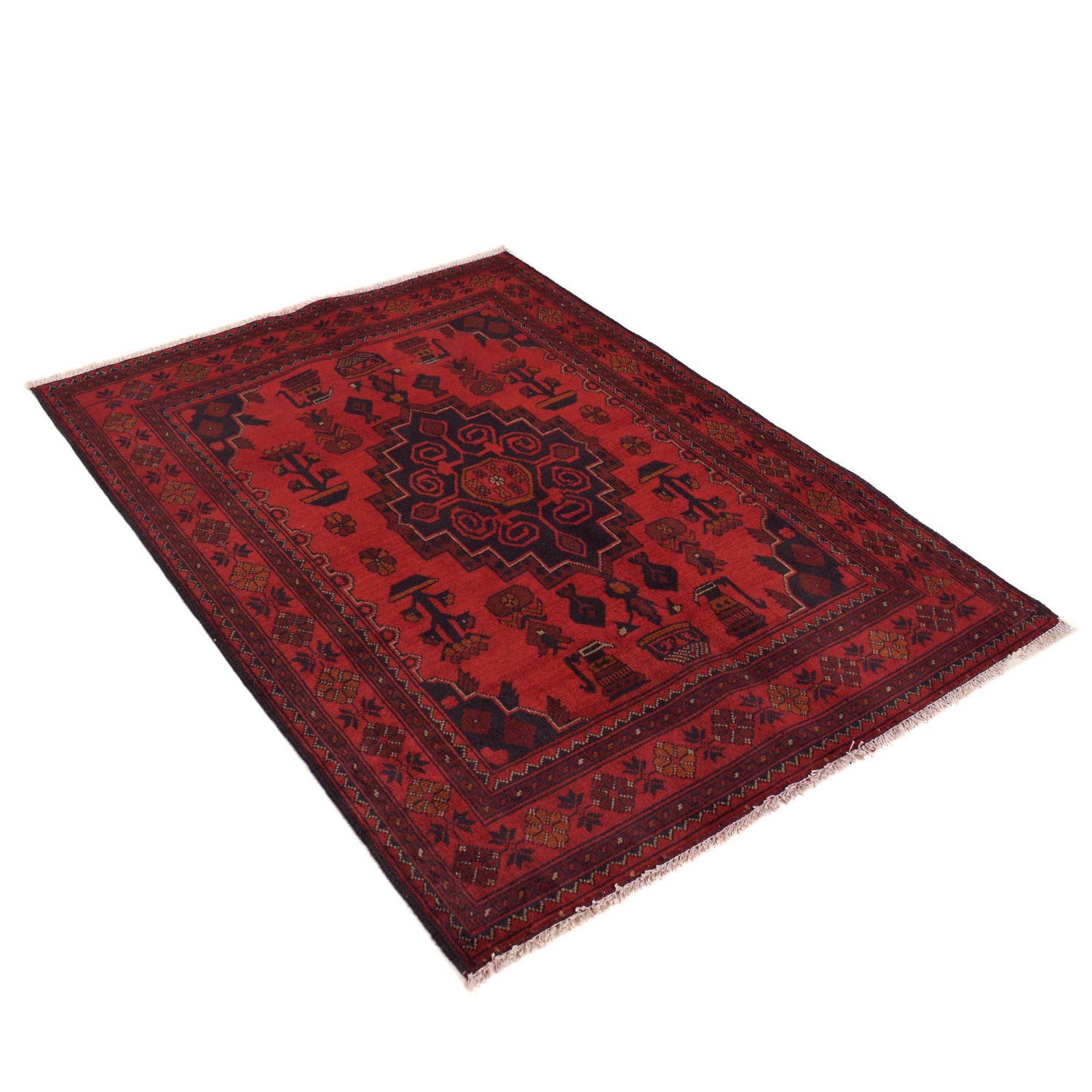 Khal Mohammadi Rug Handmade Red 3x5 ft