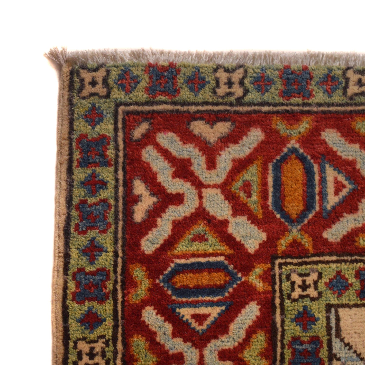 Mamluk Area Rug Handmade Beige Medallion 4x7 ft