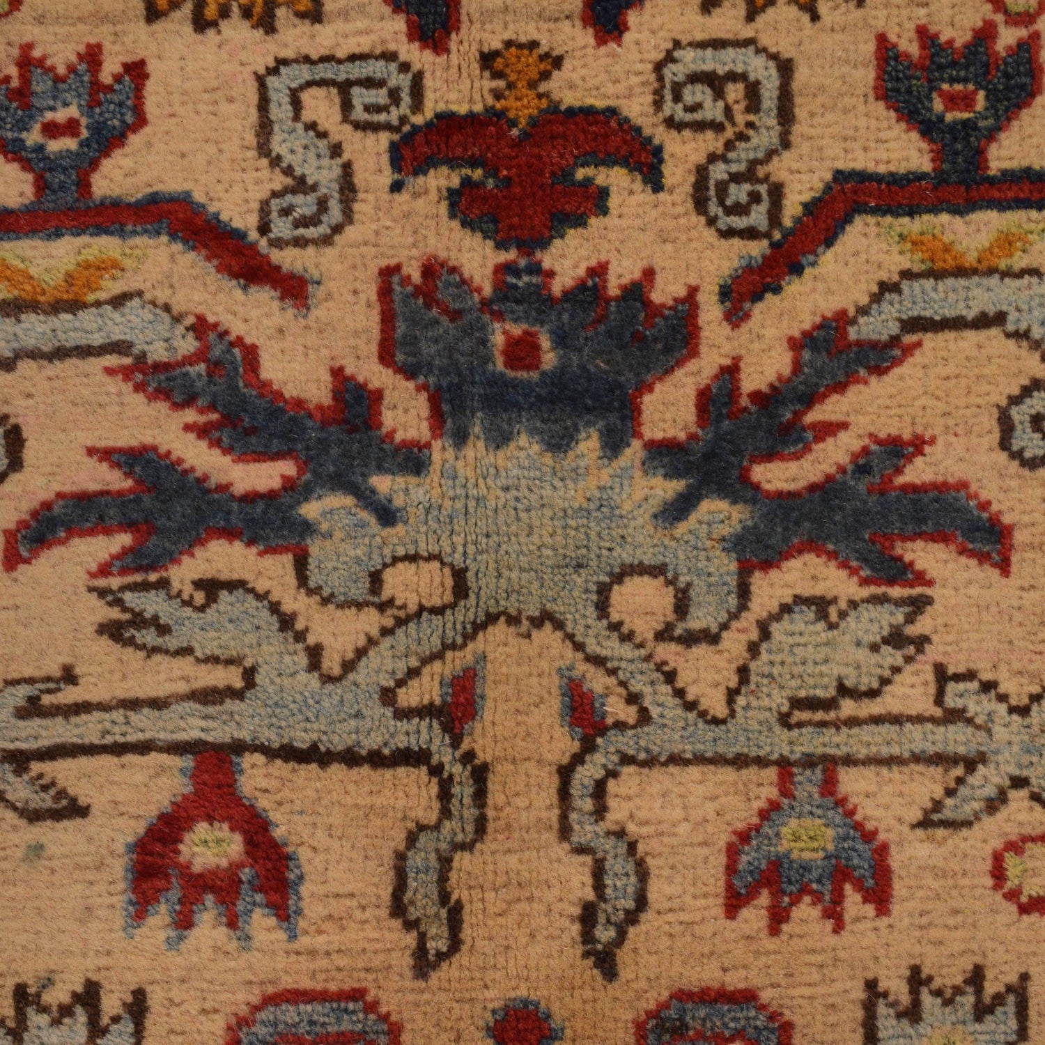 Mamluk Area Rug Handmade Beige Medallion 4x7 ft