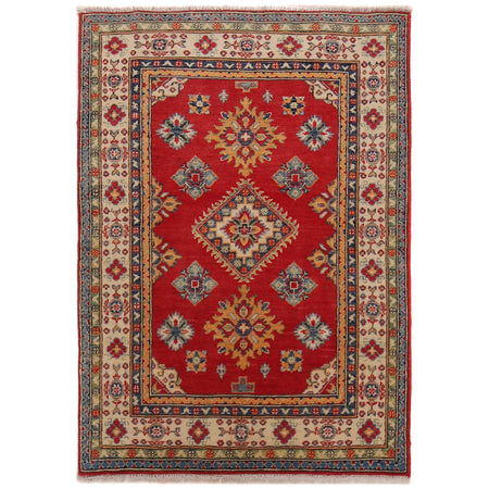 Kazak Rug Handmade Red Medallion 3x5 ft