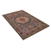 Kazak Rug Handmade Gray Medallion 4x6 ft