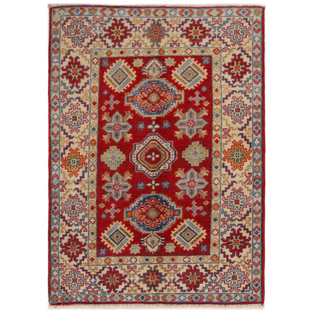 Kazak Rug Handmade Red Medallion 3x5 ft