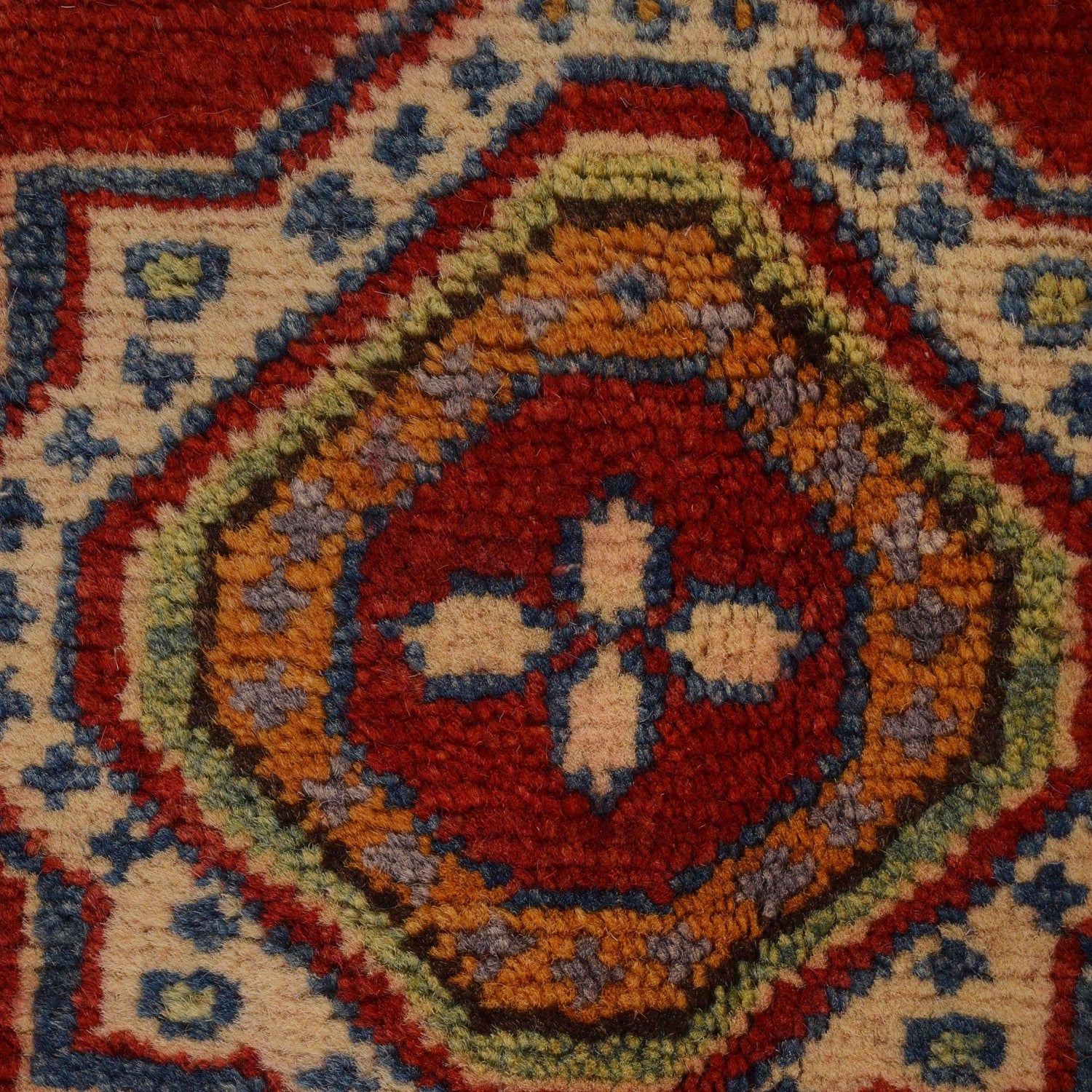 Kazak Rug Handmade Red Medallion 3x5 ft