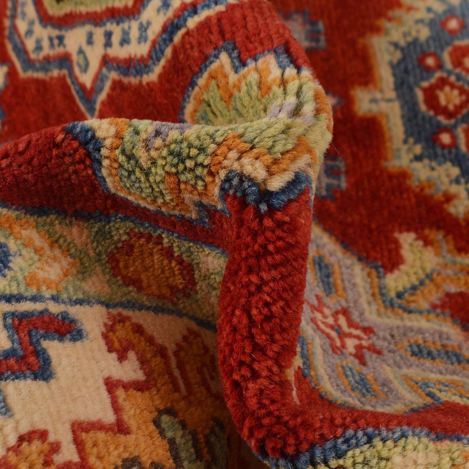Kazak Rug Handmade Red Medallion 3x5 ft