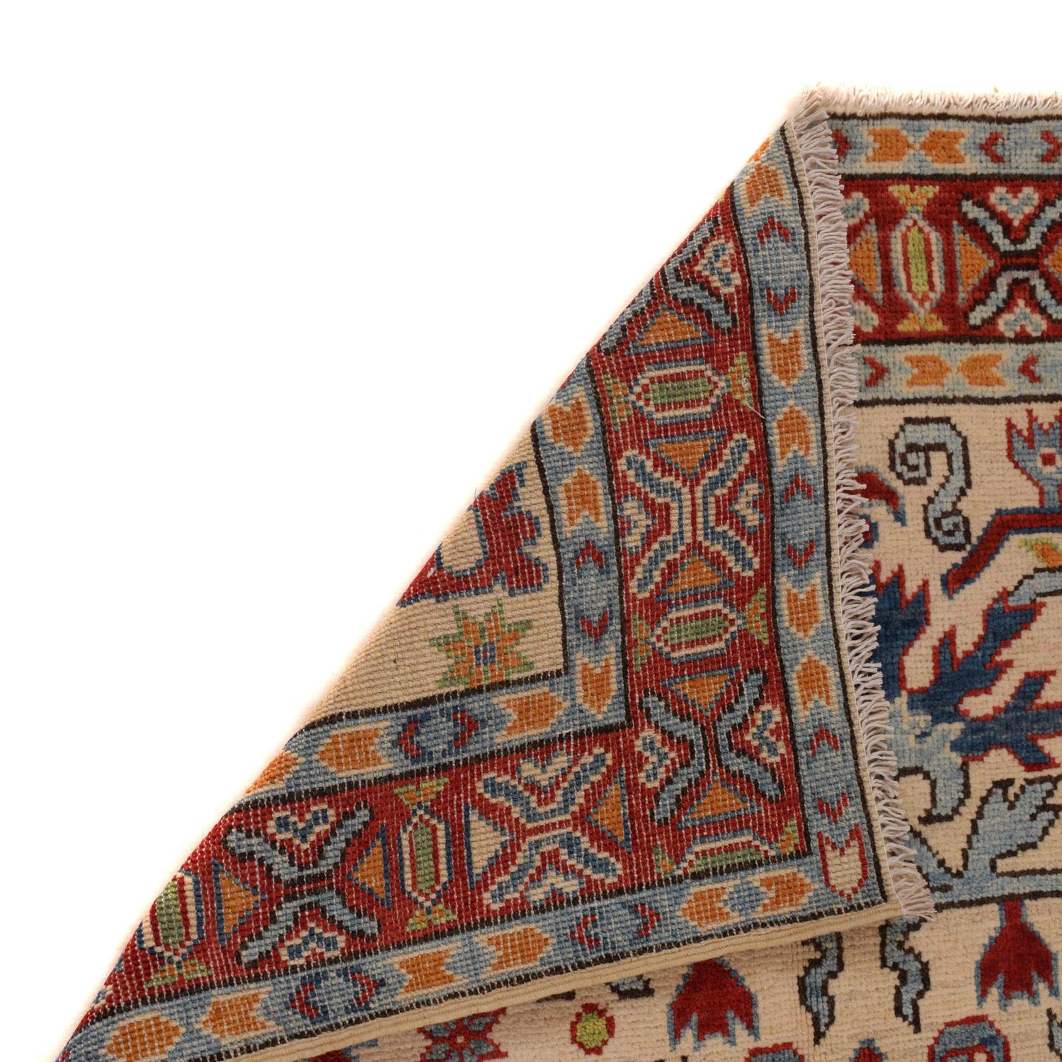 Kazak Rug Handmade Beige Medallion 3x5 ft