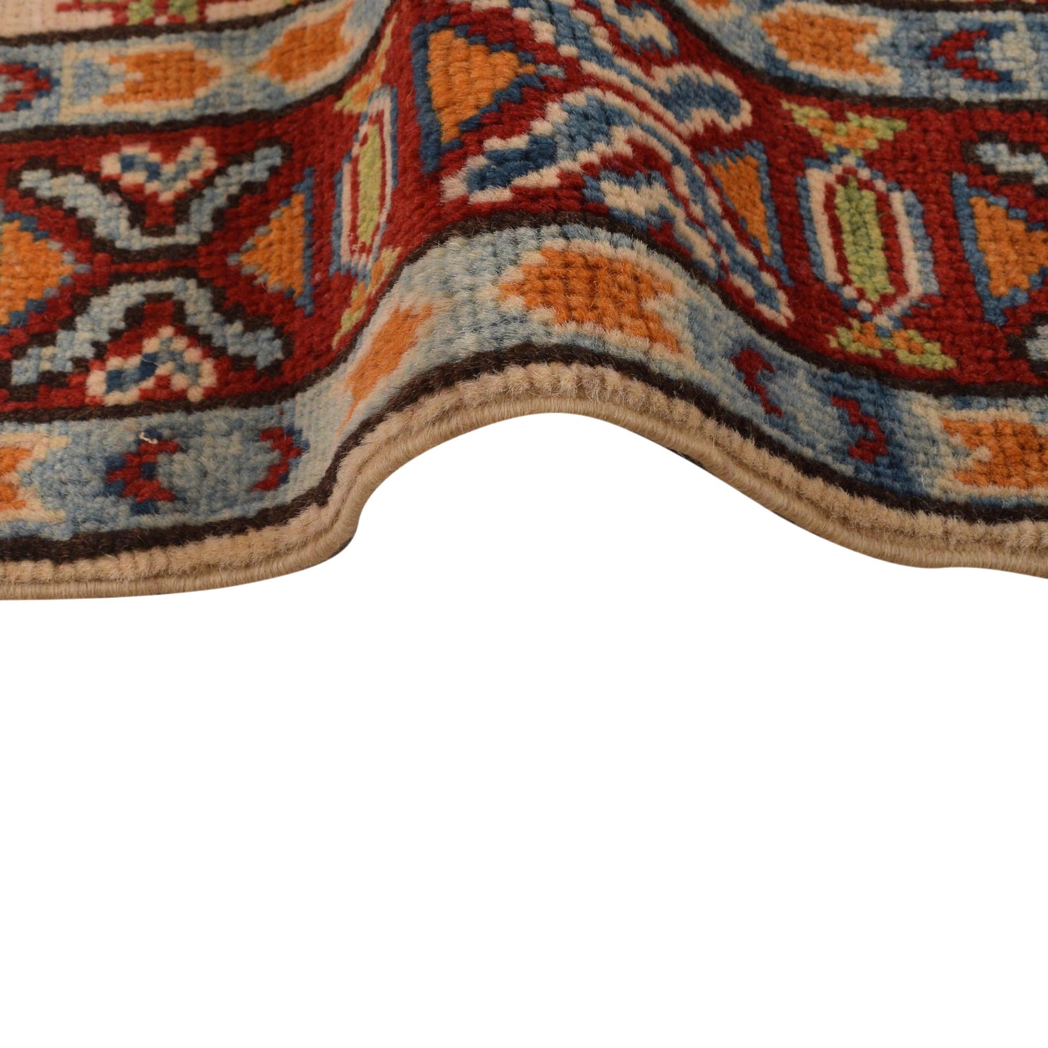 Kazak Rug Handmade Beige Medallion 3x5 ft