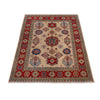 Kazak Rug Handmade Beige Medallion 4x7 ft
