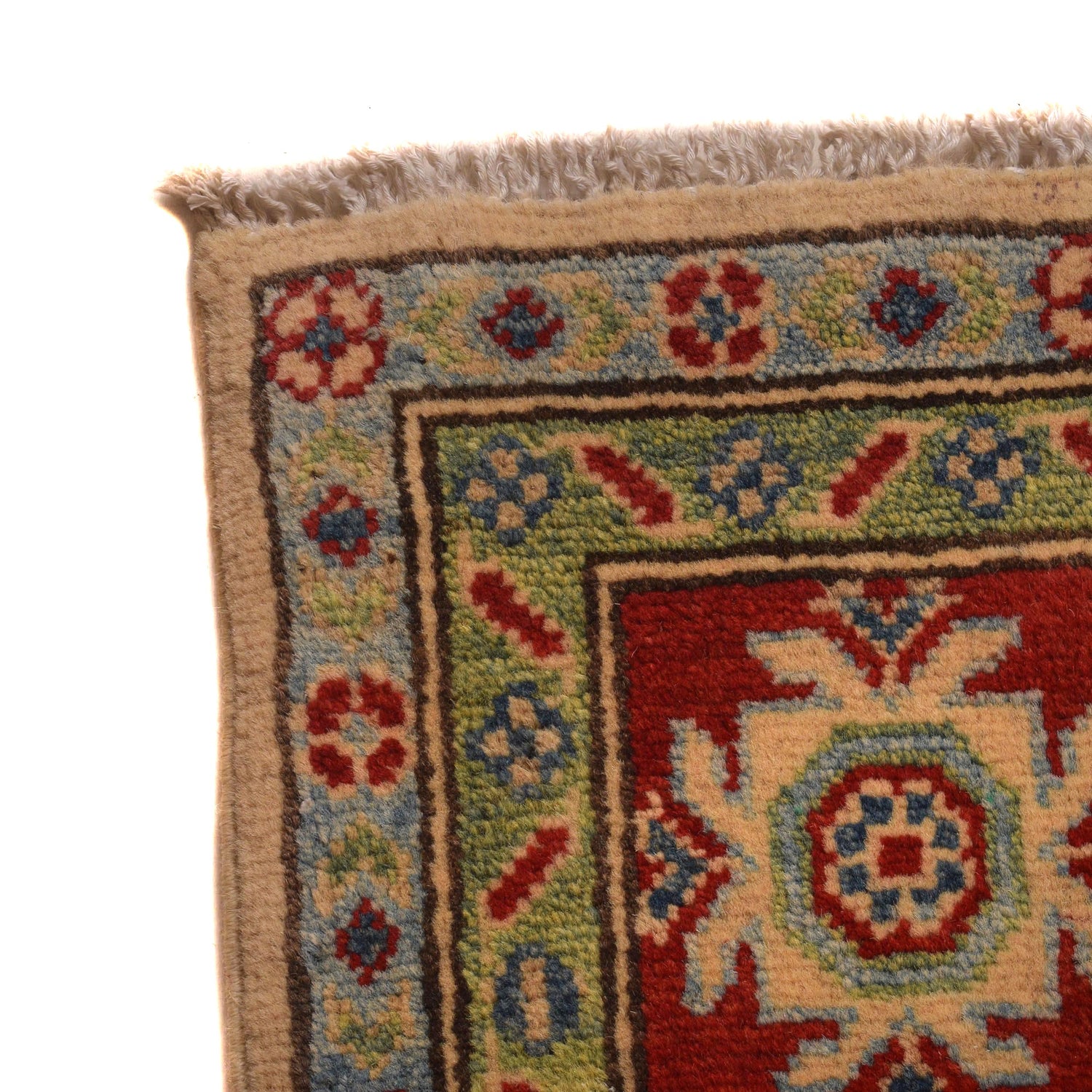 Kazak Rug Handmade Beige Medallion 4x7 ft