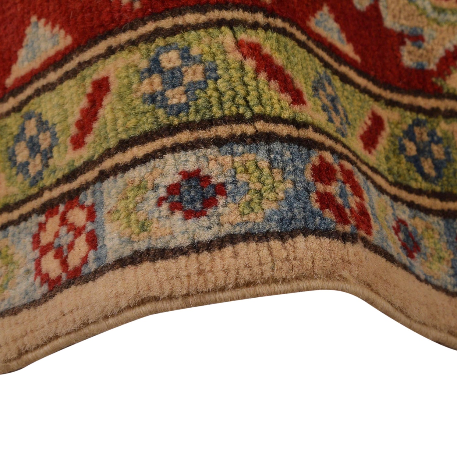 Kazak Rug Handmade Beige Medallion 4x7 ft