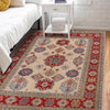 Kazak Rug Handmade Beige Medallion 4x7 ft