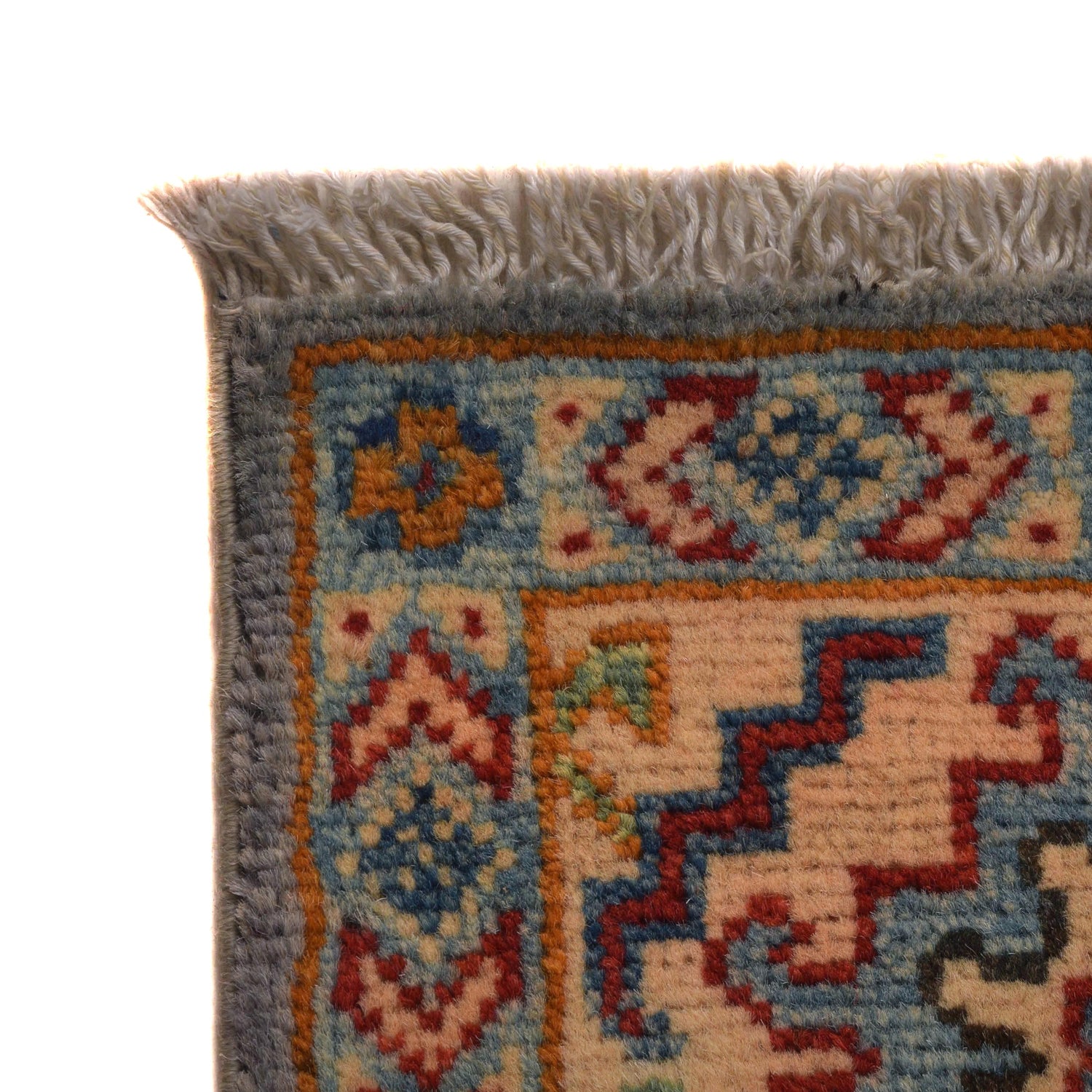 Kazak Rug Handmade Gray Medallion 3x5 ft