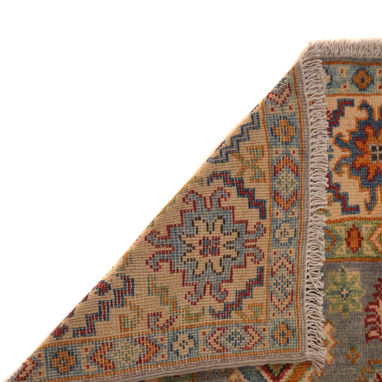 Kazak Rug Handmade Gray Medallion 3x5 ft
