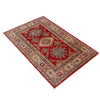 Kazak Rug Handmade Red Medallion 3x5 ft