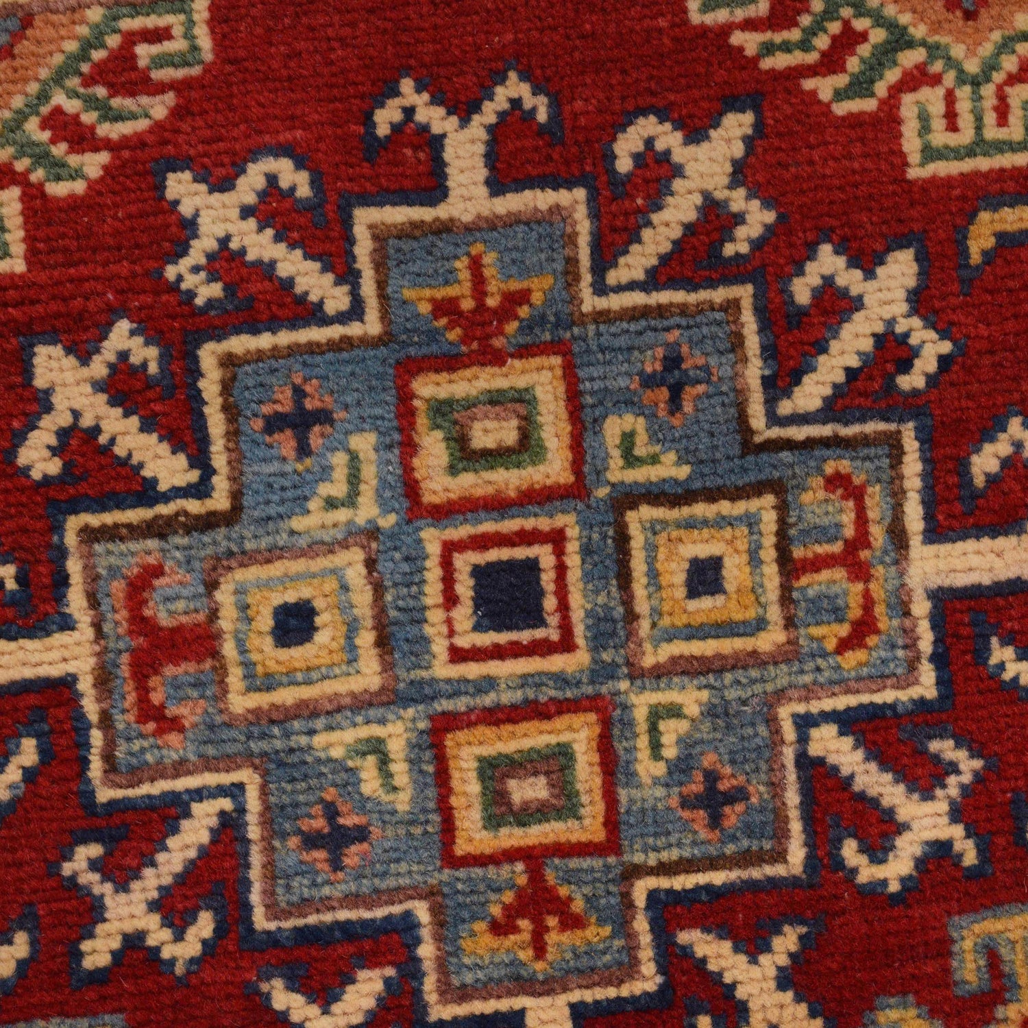 Kazak Rug Handmade Red Medallion 3x5 ft