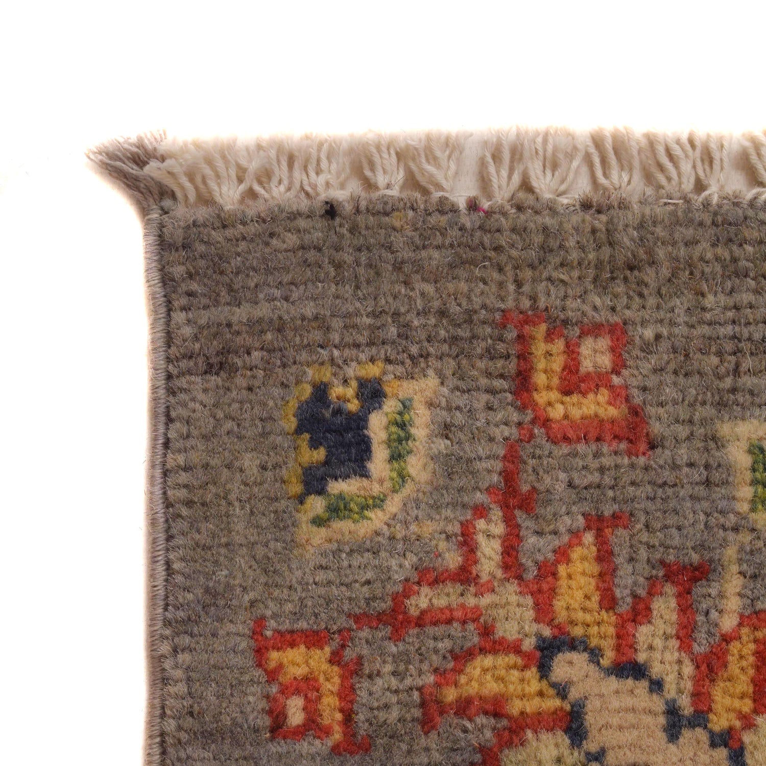 Bakhtiar Area Rug Handmade Gray Floral 4x6 ft