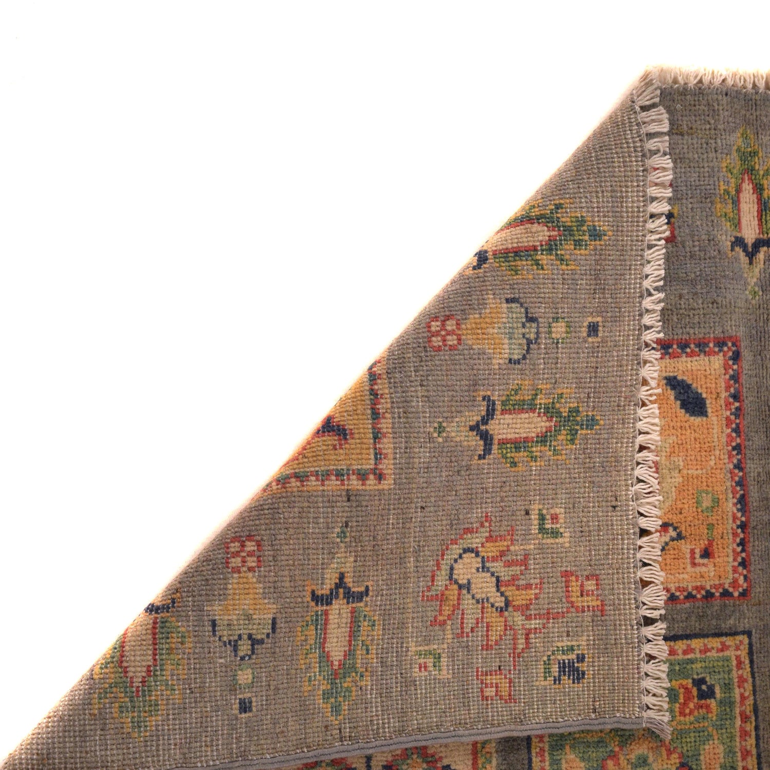 Bakhtiar Area Rug Handmade Gray Floral 4x6 ft