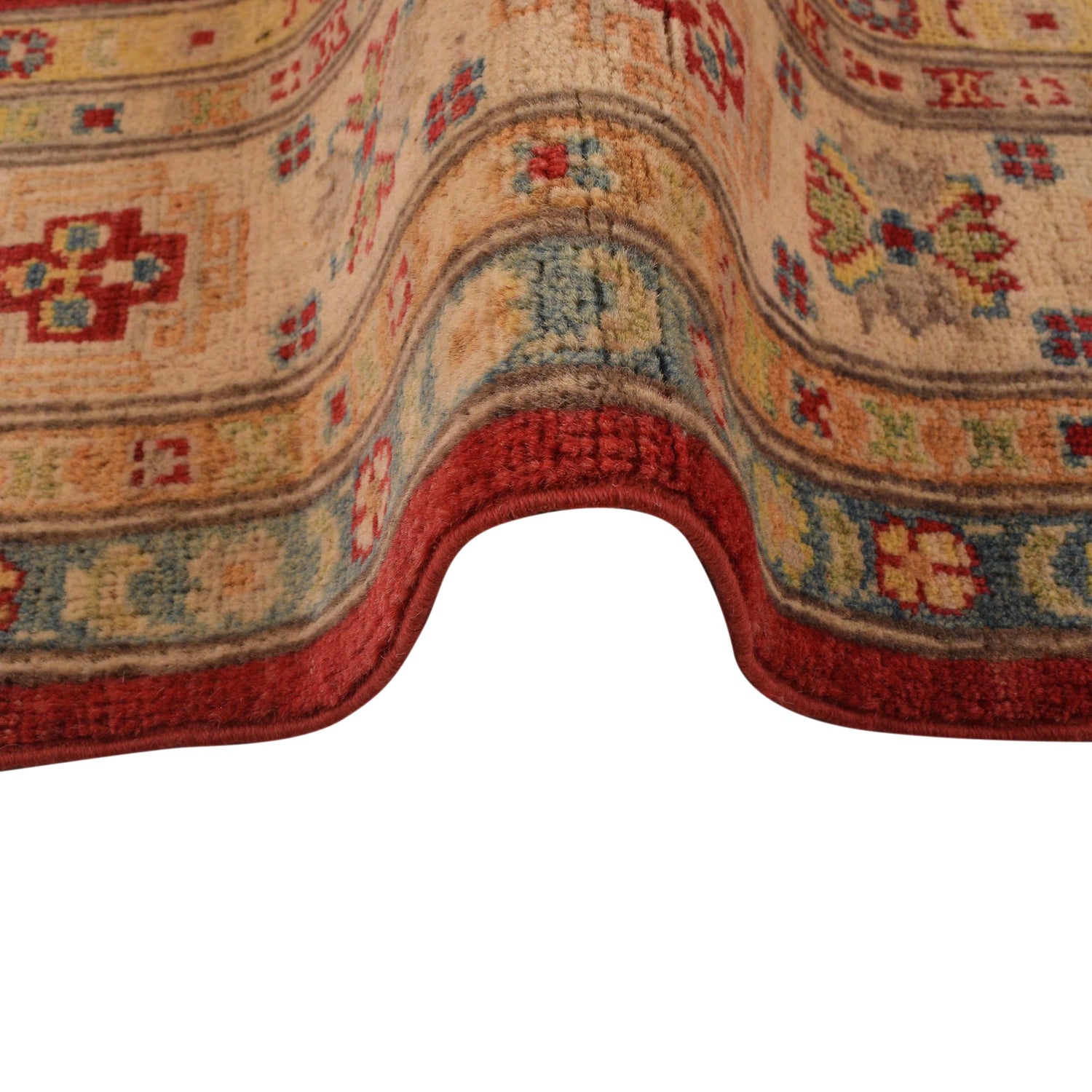 Kazak Rug Handmade Red Medallion 4x7 ft