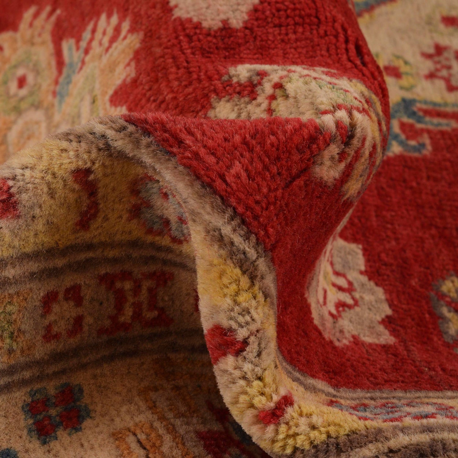 Kazak Rug Handmade Red Medallion 4x7 ft