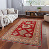 Kazak Rug Handmade Red Medallion 4x7 ft