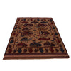 War Area Rug Handmade Brown Tank + Helicopter 4x6 ft