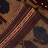 War Area Rug Handmade Brown Tank + Helicopter 4x6 ft