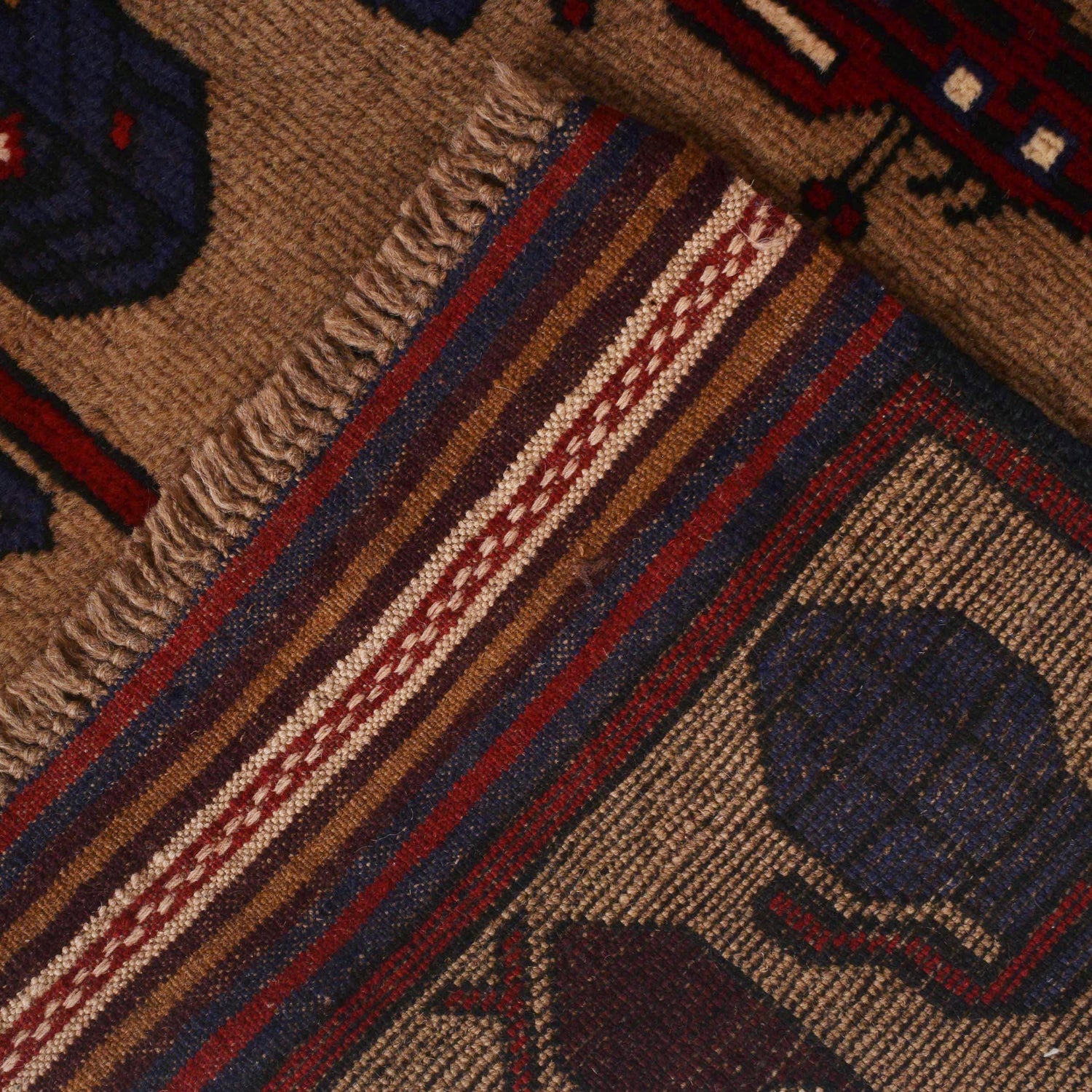 War Area Rug Handmade Brown Tank + Helicopter 4x6 ft