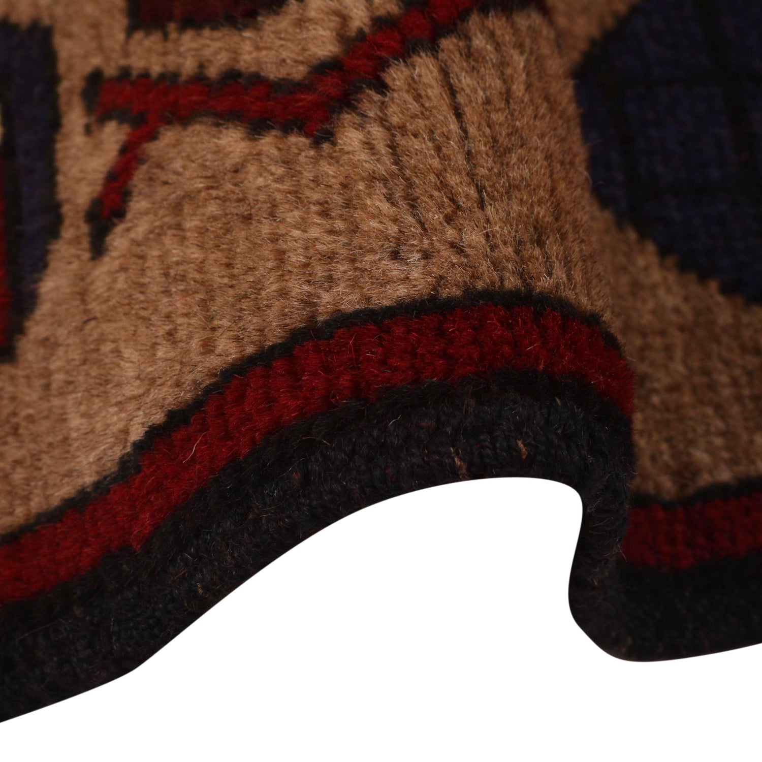 War Area Rug Handmade Brown Tank + Helicopter 4x6 ft