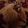 War Area Rug Handmade Brown Tank + Helicopter 4x6 ft