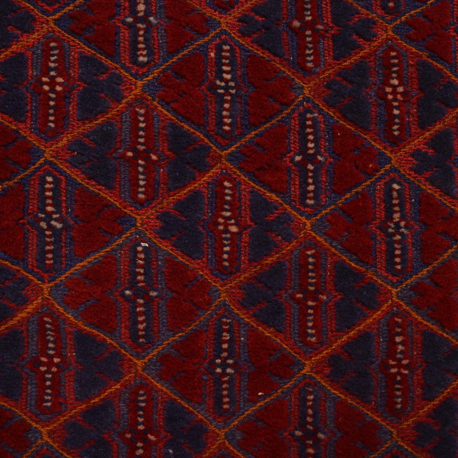 Hand-Knotted Red Geometric Mashwani Area Rug Runner – 2' 8" x 12' 0" ft (81 x 366 cm) | SKU: W34372