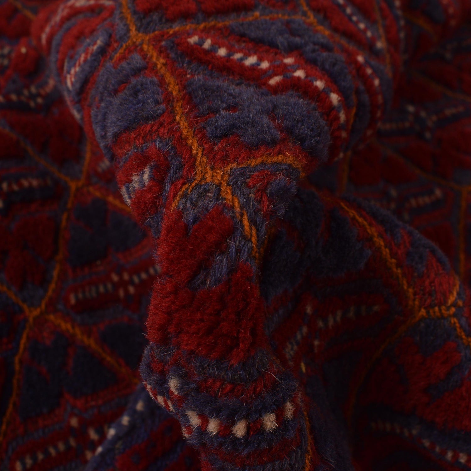 Hand-Knotted Red Geometric Mashwani Area Rug Runner – 2' 8" x 12' 0" ft (81 x 366 cm) | SKU: W34372