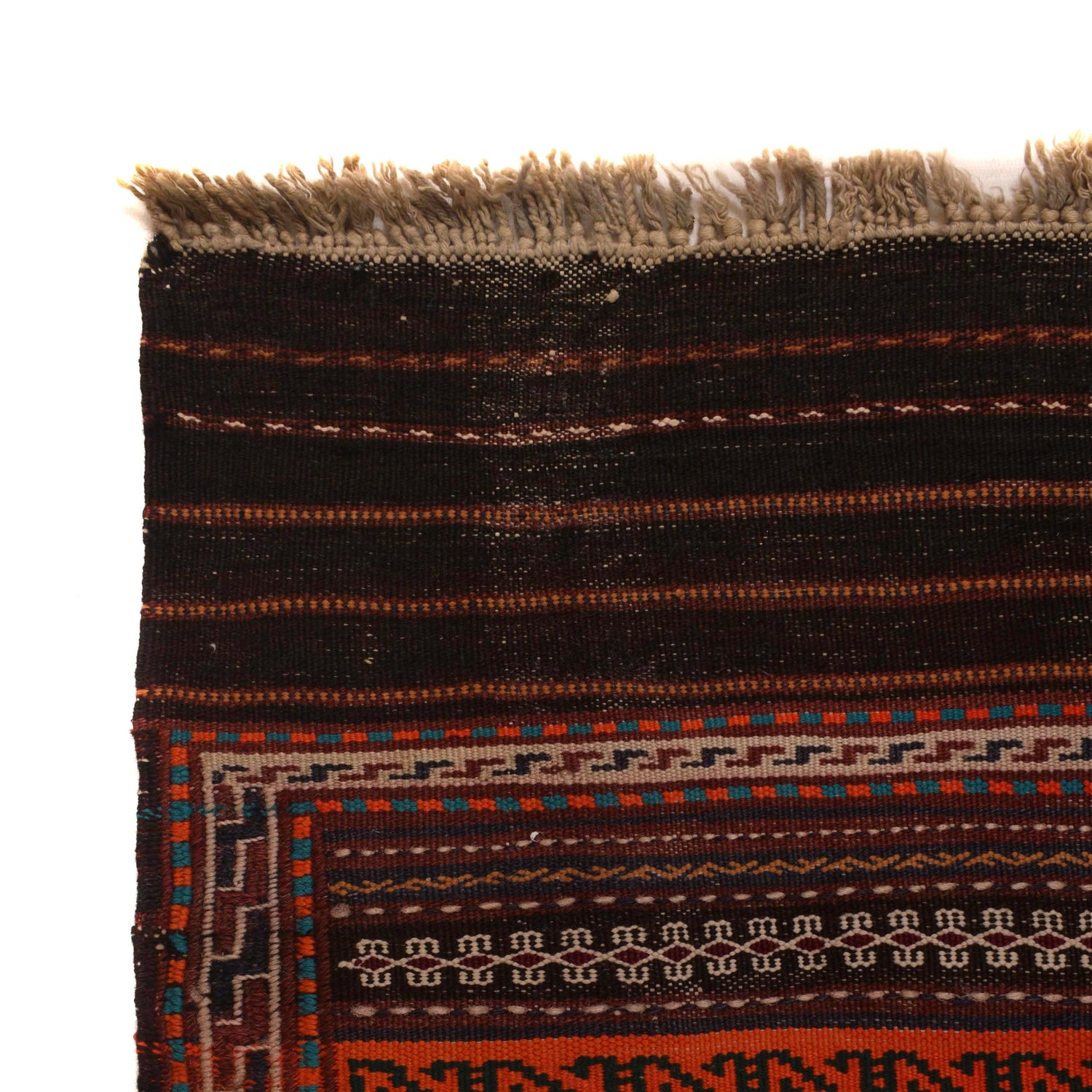 Laghari Kilim Area Rug Handmade Multi Geometric 4x7 ft