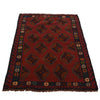 Baluchi Rug Handmade Red Geometric 2x4 ft