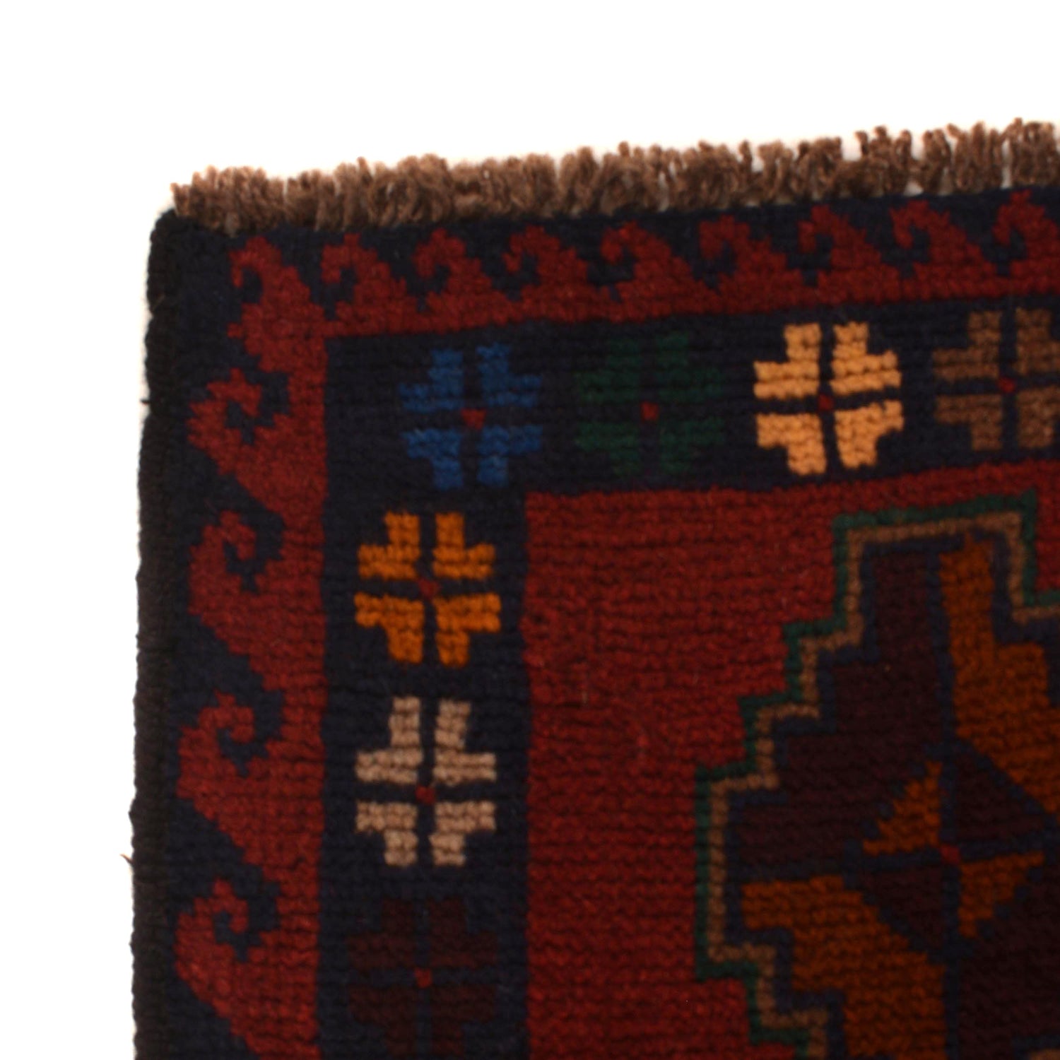 Baluchi Rug Handmade Red Geometric 2x4 ft