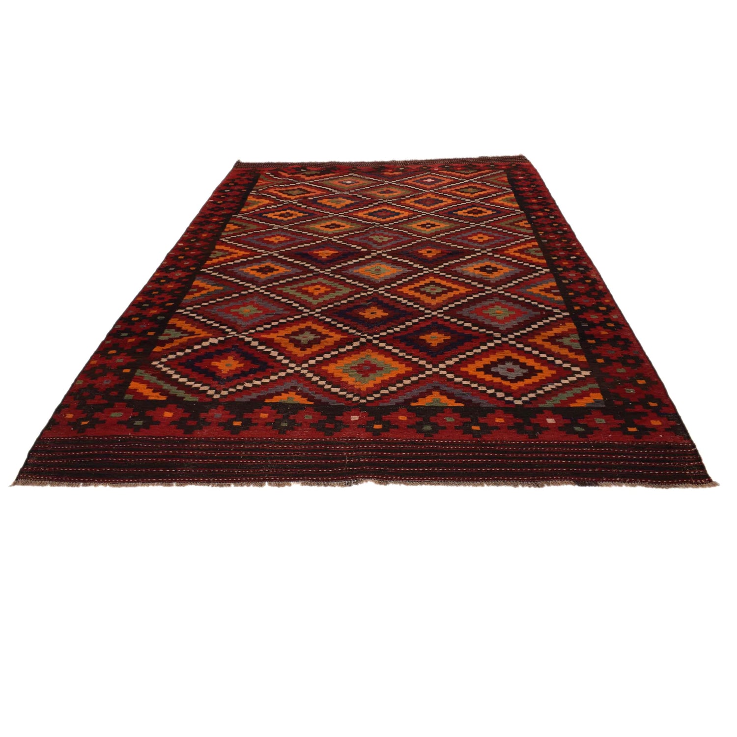 Maimana Kilim Area Rug Handmade Multi Floral 7x10 ft