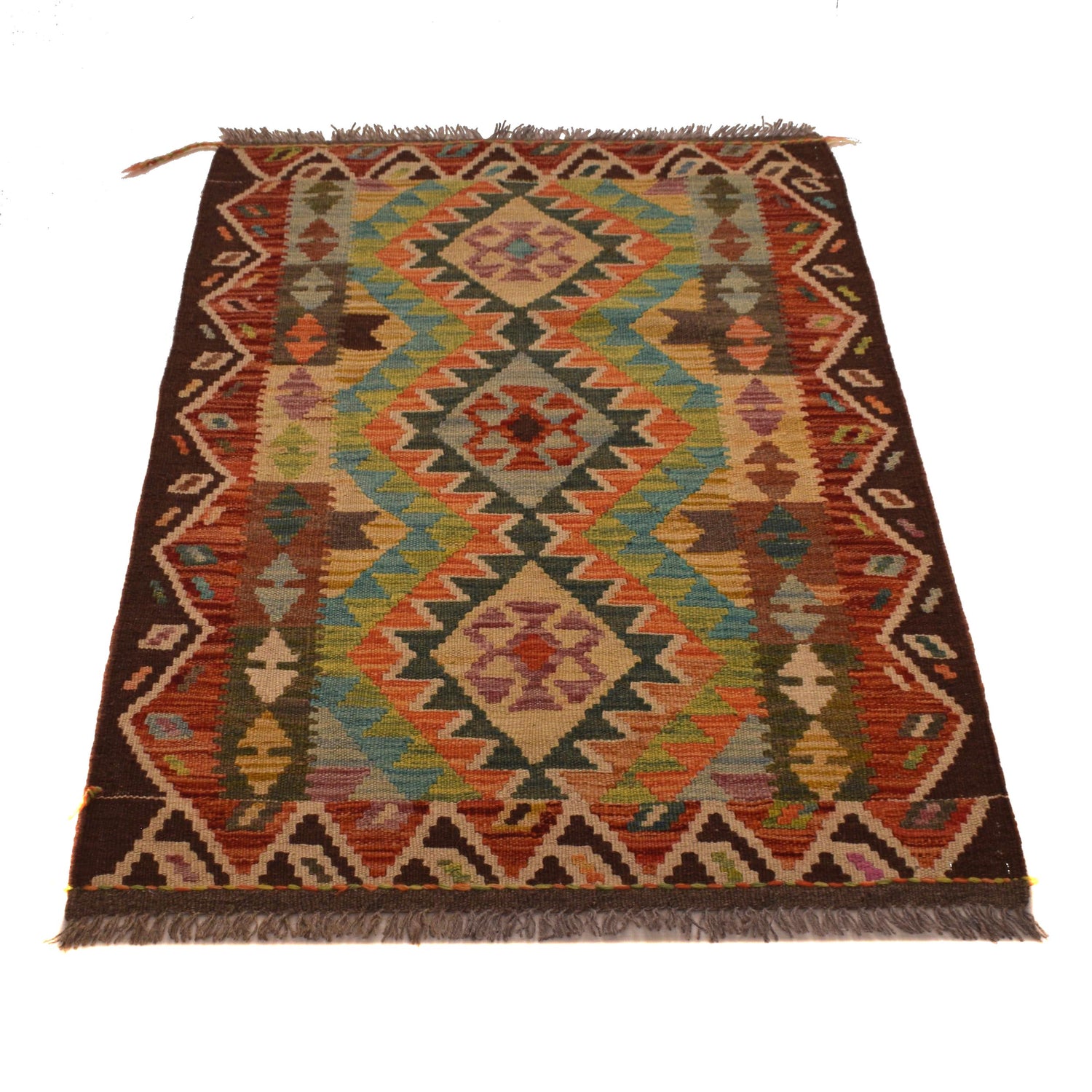 Handmade Multi Kilim Geometric 2x4 ft