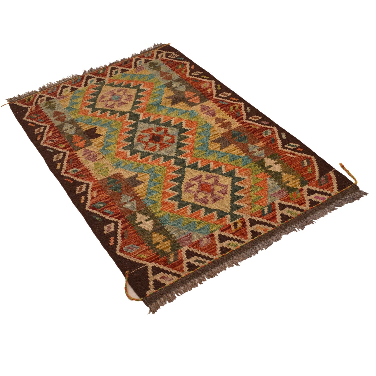Handmade Multi Kilim Geometric 2x4 ft